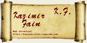 Kazimir Fain vizit kartica
